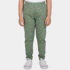 Girls' Green Straight Fit Heart Printed Pyjama, हल्का हरा, small