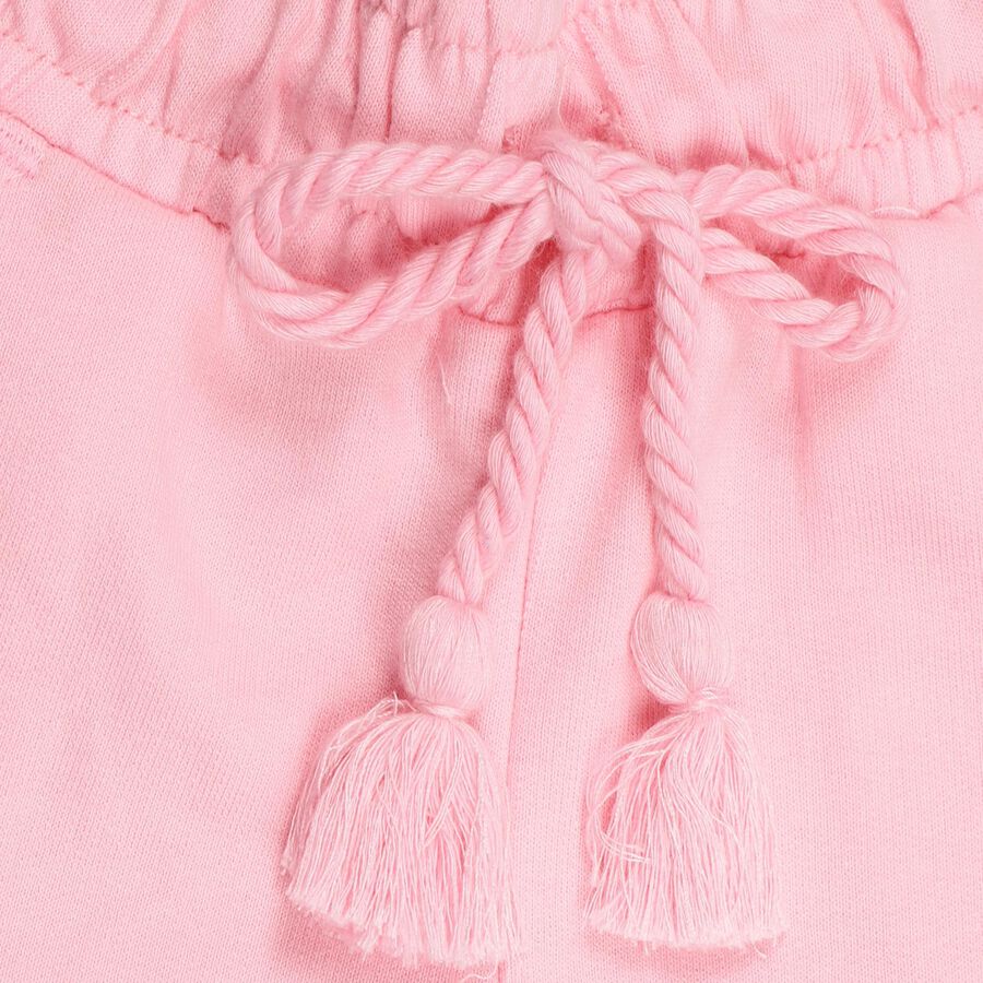 Girls' Light Pink Pull-Up Shorts, हल्का गुलाबी, large image number null