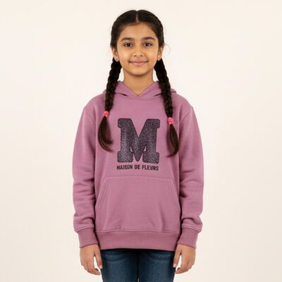 Girls Dusty Lavender Hooded Casual Sweatshirt