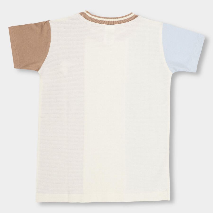 Boys' 100% Cotton Half Sleeves T-Shirt, भूरा, large image number null