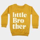 Boys' Mustard Crew Neck Pullover Sweatshirt, Mustard, small