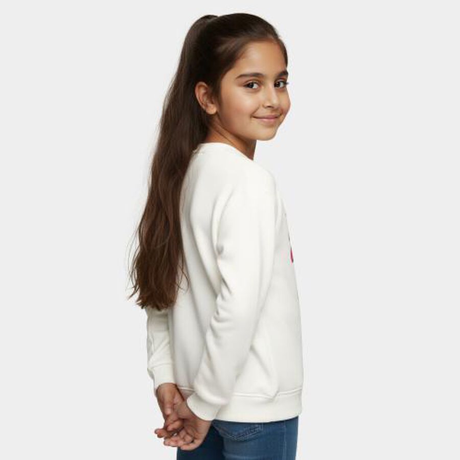 Girls' Sweatshirt, ऑफ व्हाइट, large image number null
