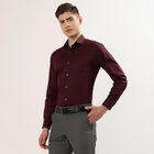 Men's Wine Spread Collar Slim Fit Formal Shirt, Wine, small