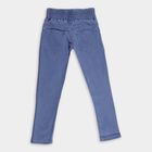 Girls' Soft Blue Slim Fit Elastic Waist Jeans, Mid Blue, small image number null