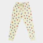 Girls' Light Mint Green Floral Printed Cotton Blend Pyjama, Light Green, small image number null