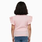 Girls Bright Pink Round Neck Casual T-Shirt, Pink, small