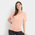 Solid Round Neck T-Shirt, Peach, small image number null