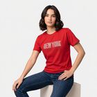 Women's Fuchsia Round Neck Regular T-Shirt, Fuchsia, small