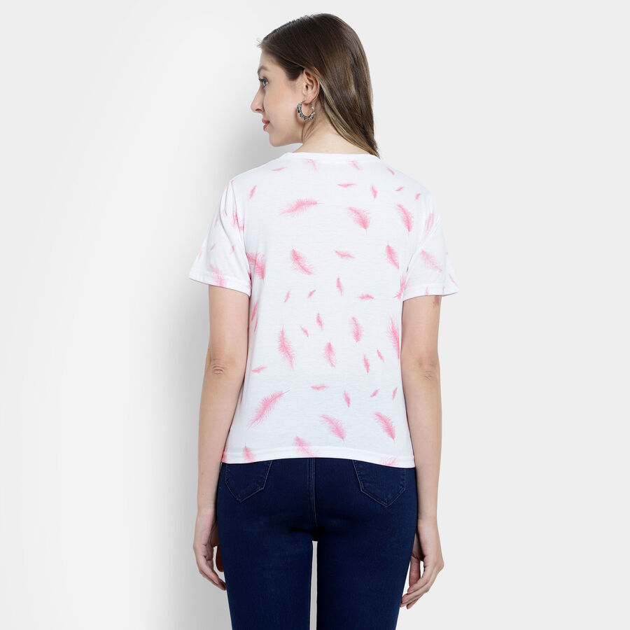 All Over Print Round Neck T-Shirt, सफ़ेद, large image number null