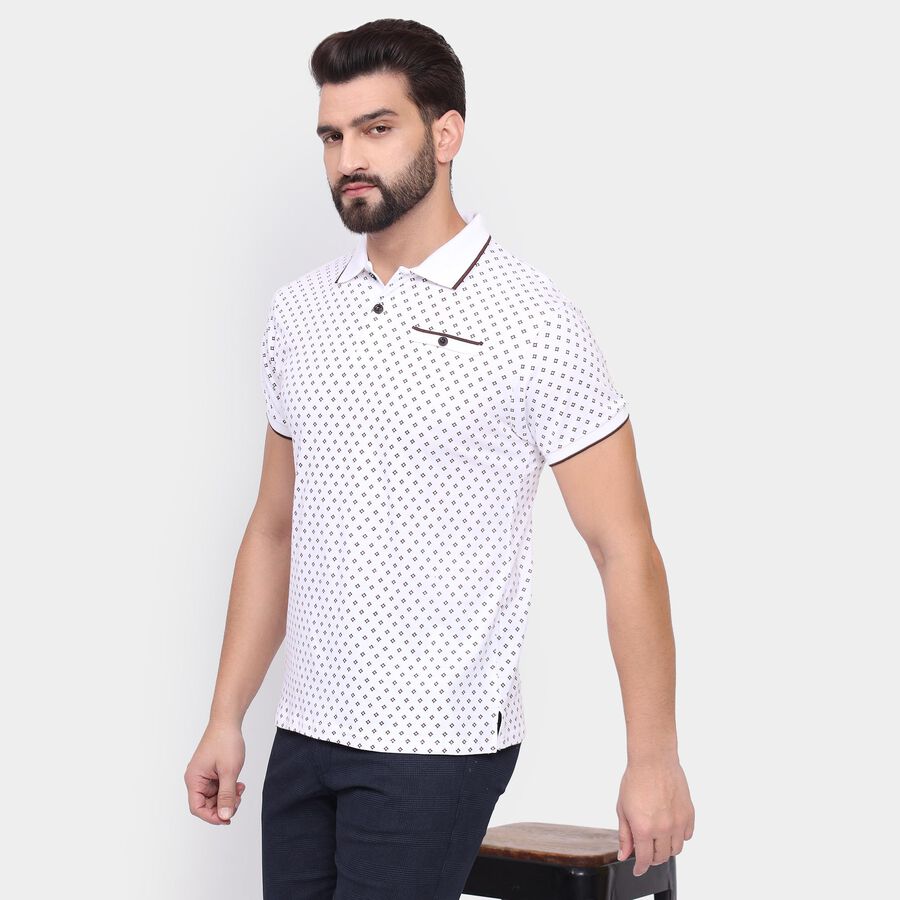 Men's 100% Cotton Collared Half Sleeves T-Shirt , भूरा, large