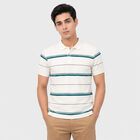 Men White Polo Neck Polo Collared Half Sleeves T-Shirt, ऑफ व्हाइट, small