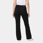 Women's Black Straight Fit Solid Jeans, काला, small