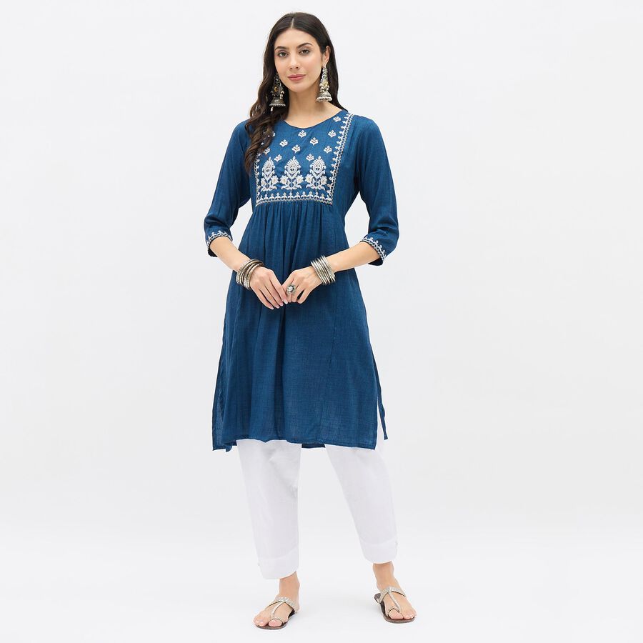 Ladies' Kurta, Dark Blue, large
