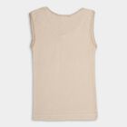 Girls' 100% Cotton Vest, Beige, small image number null
