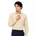 Men's Beige Regular Fit Formal Shirt, Beige, small