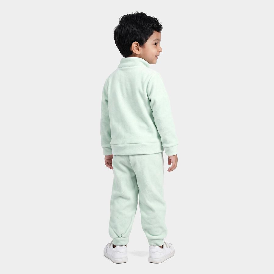 Boys Light Blue High Neck Applique Baba Suit, Light Blue, large