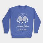 Boys Bright Royal Blue Crew Neck Casual Sweatshirt, मध्यम नीला, small image number null