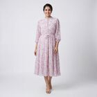Women's Pink Classic Midi Dress, Pink, small