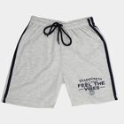 Boys' Ecru Melange Regular Fit Cotton Blend Bermuda Shorts, एक्रू मिश्रित, small