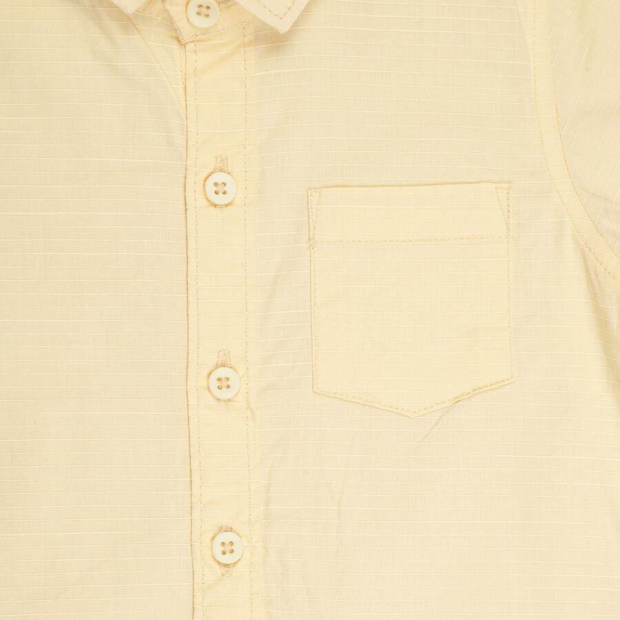 Infants' Light Yellow Cotton Classic Casual Shirt, Yellow, large image number null