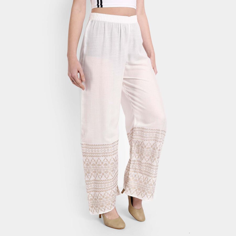 Printed Palazzo, White, large image number null