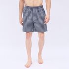 Men's Navy Blue Inner Elastic Checked Boxers, Navy Blue, small image number null