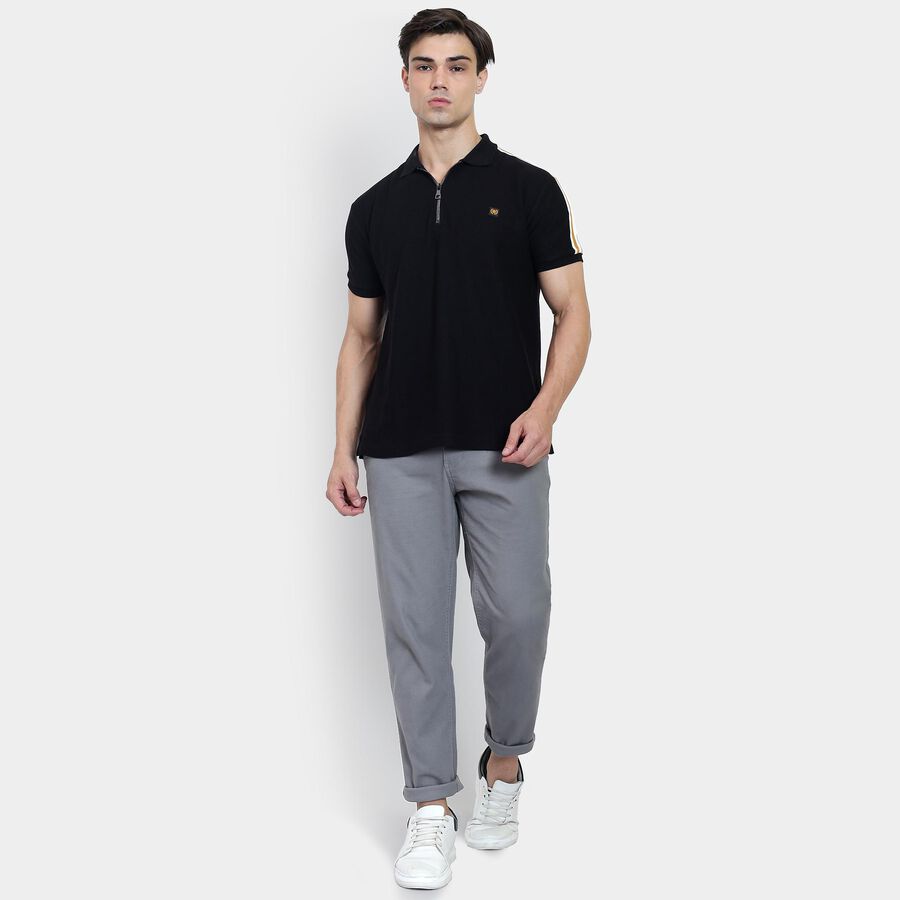 Men's Collared Half Sleeves T-Shirt , काला, large image number null