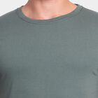 Men's Round Neck Half Sleeves T-Shirt, Dark Green, small image number null