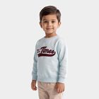 Boys' Light Blue Crew Neck Pullover Sweatshirt, हल्का नीला, small