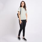 Ladies'  Stripes Round Neck T-Shirt, Light Green, small