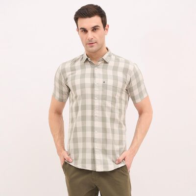 Men's 100% Cotton Regular Collar Casual Shirt