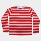 Boys Maroon Crew Neck Regular T-Shirt, Maroon, small
