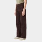 Women's Brown Wide Leg Seam Detail Jeans, भूरा, small