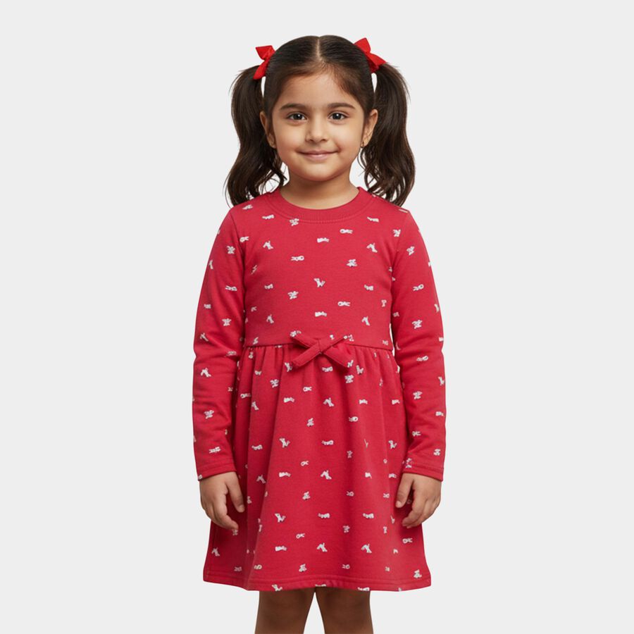 Girls' Frock, रानी (फ्यूशिया), large image number null