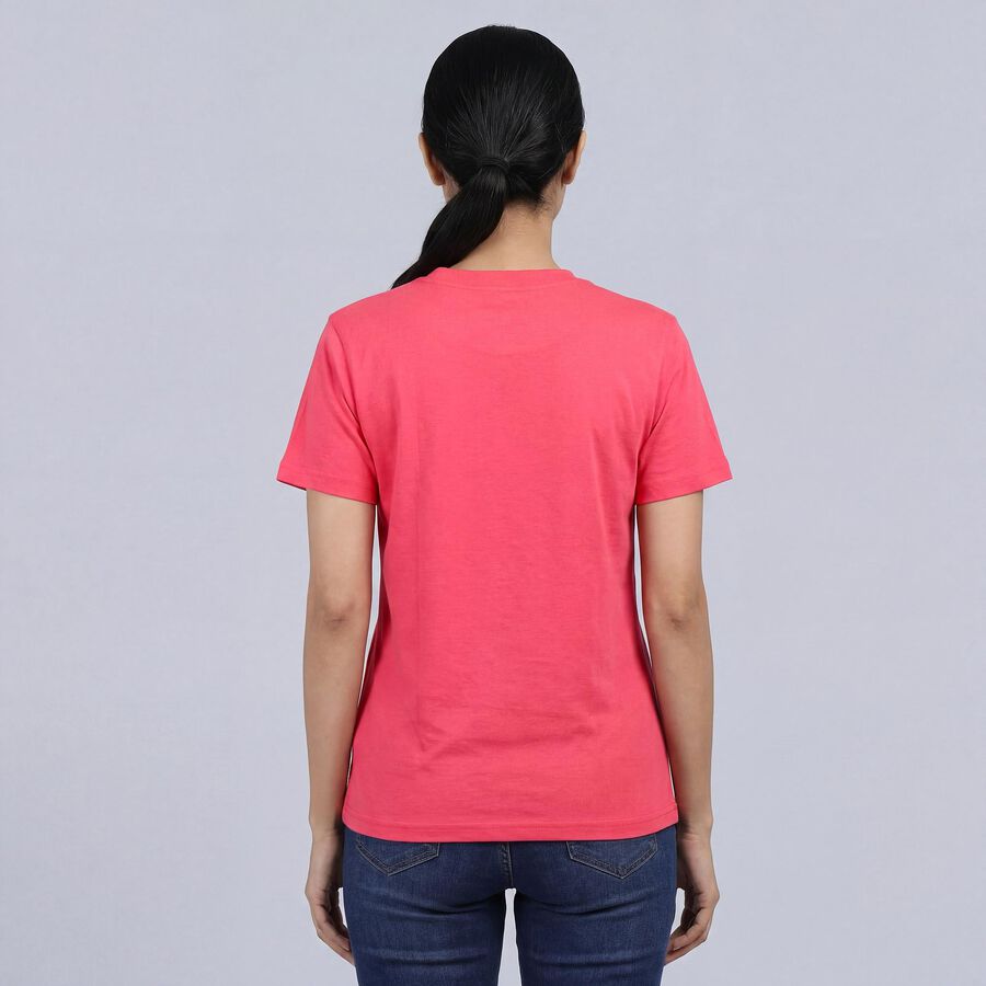 Women's Fuchsia Round Neck Vintage T-Shirt, Fuchsia, large