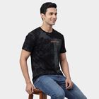 Men's Round Neck Half Sleeves T-Shirt, Black, small