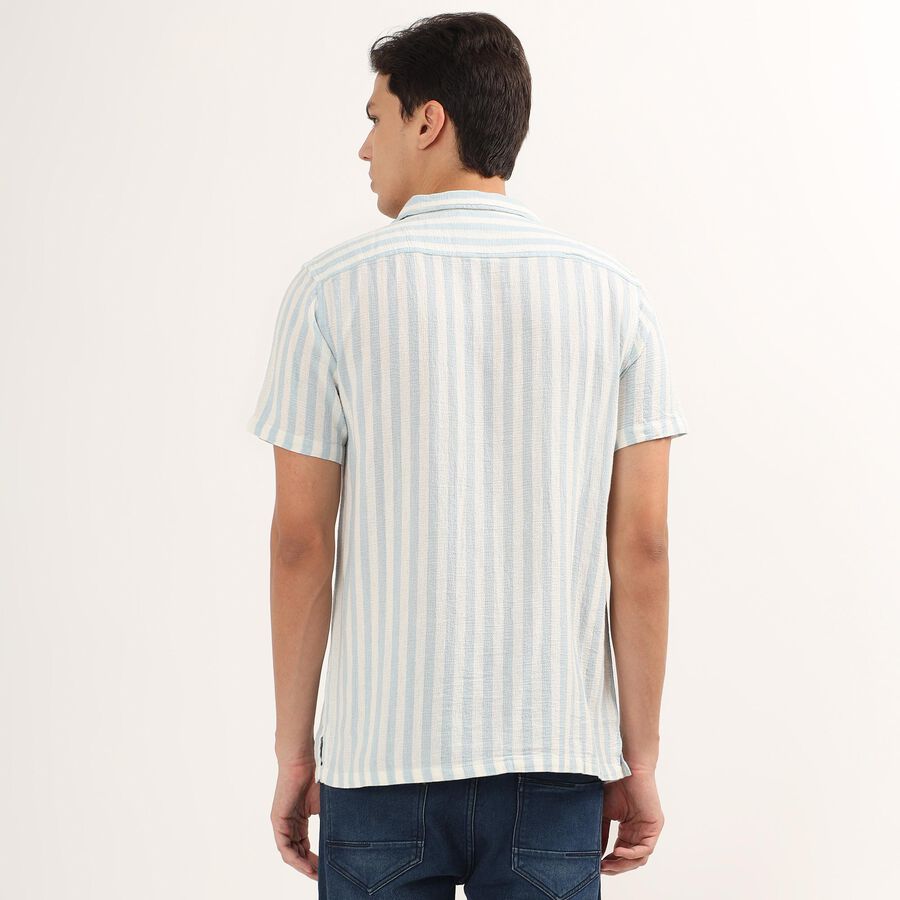 Men's 100% Cotton Cuban Collar Casual Shirt , Light Blue, large image number null