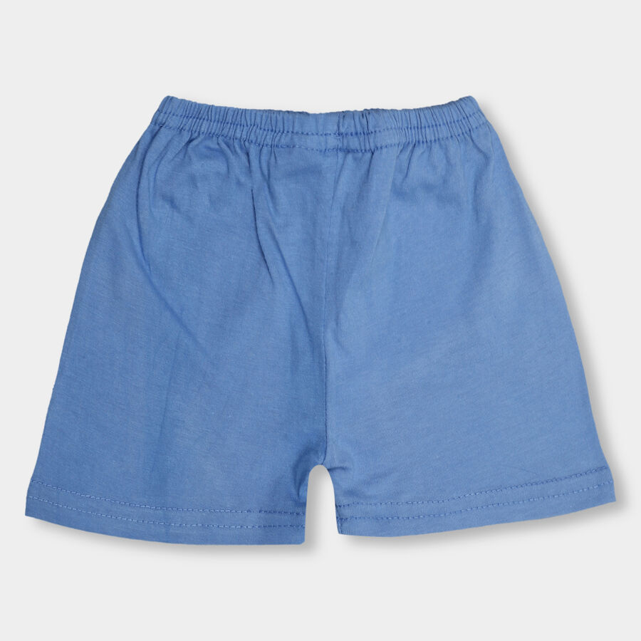 Infants' 100% Cotton Half Pant, मध्यम नीला, large image number null