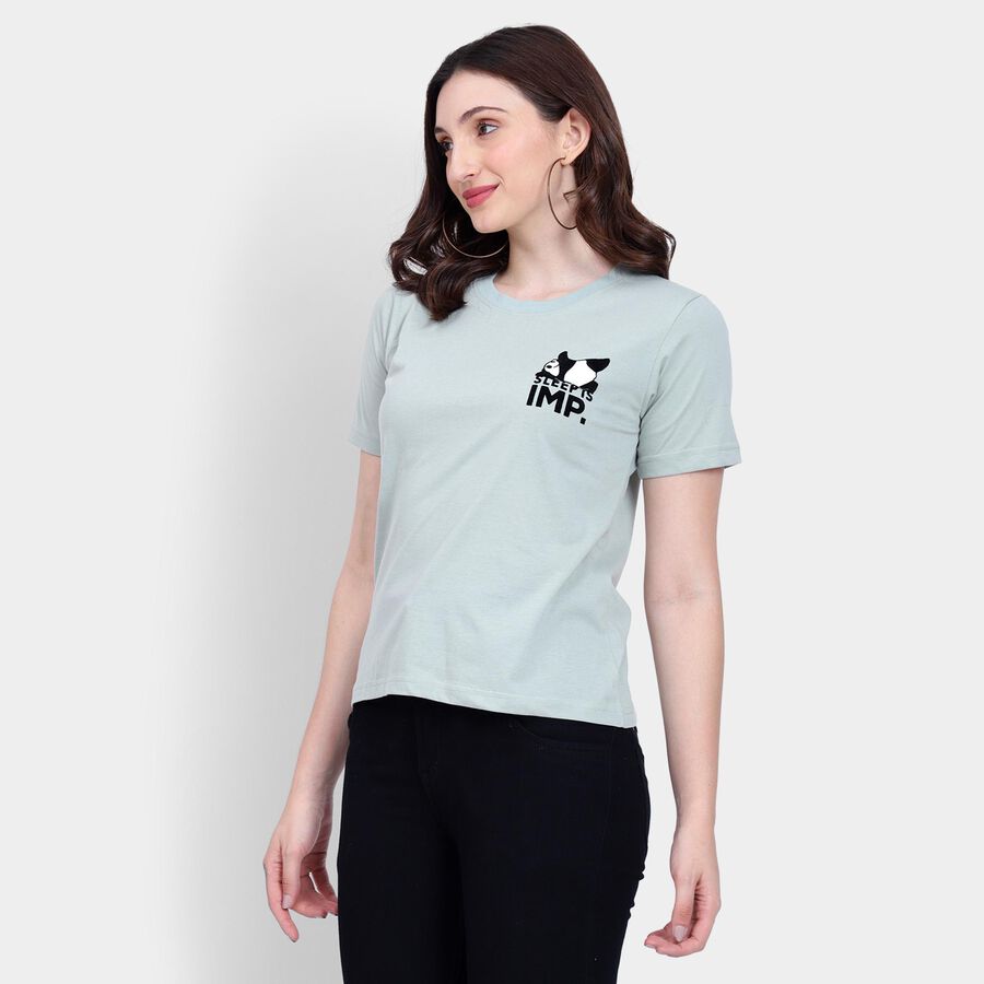 Ladies' Round Neck T-Shirt , Light Green, large image number null