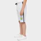 Boys' Grey Regular Fit Graphic Printed Bermuda Shorts, एक्रू मिश्रित, small