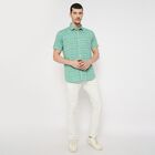 Men's 100% Cotton Casual Shirt , हल्का हरा, small