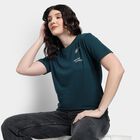 Ladies' Round Neck T-Shirt, गहरा हरा, small