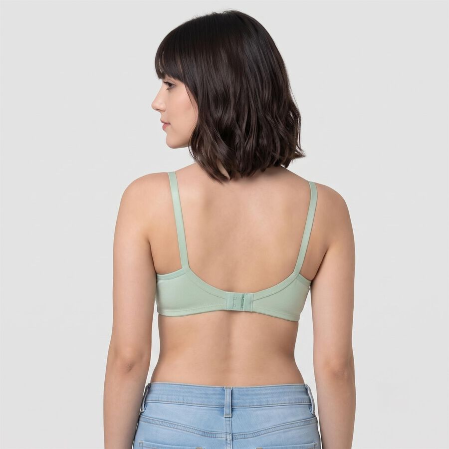 Women's Mint Green Cotton Blend Regular Bralette Bra, Light Green, large