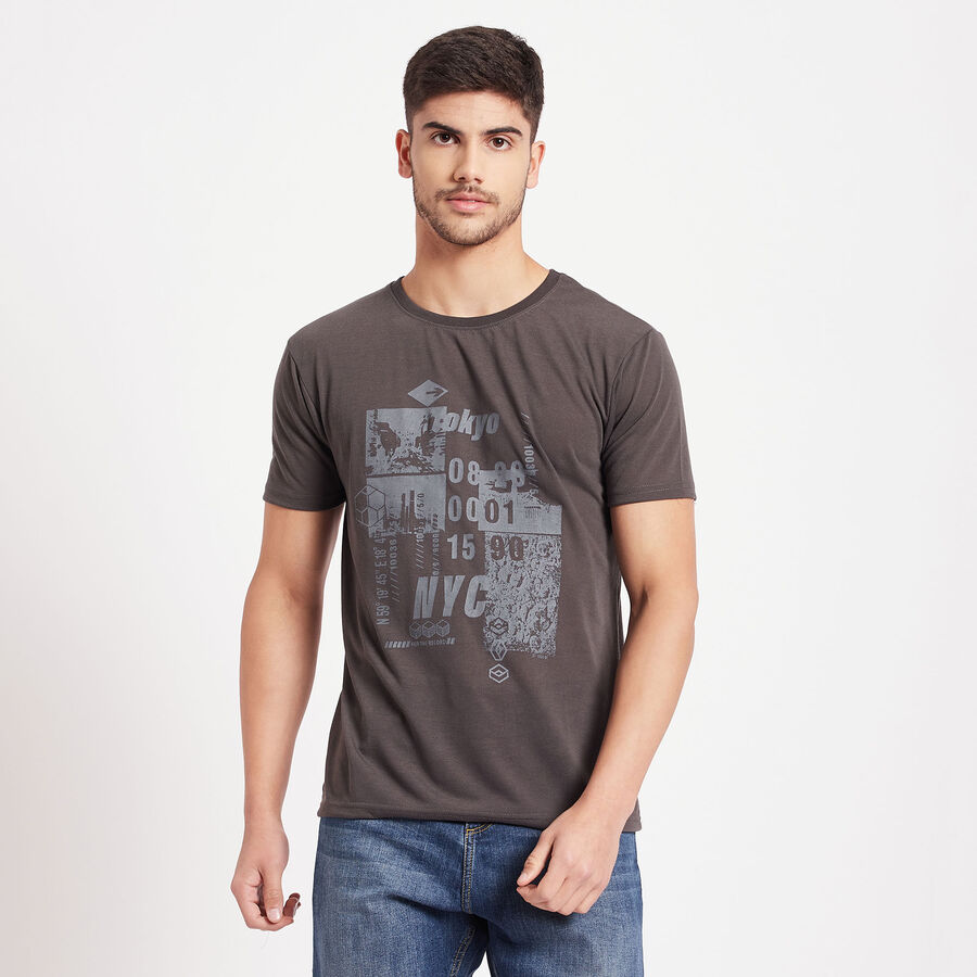 Round Neck T-Shirt, Dark Grey, large image number null