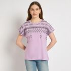 Ladies' Round Neck T-Shirt , लाइलेक, small