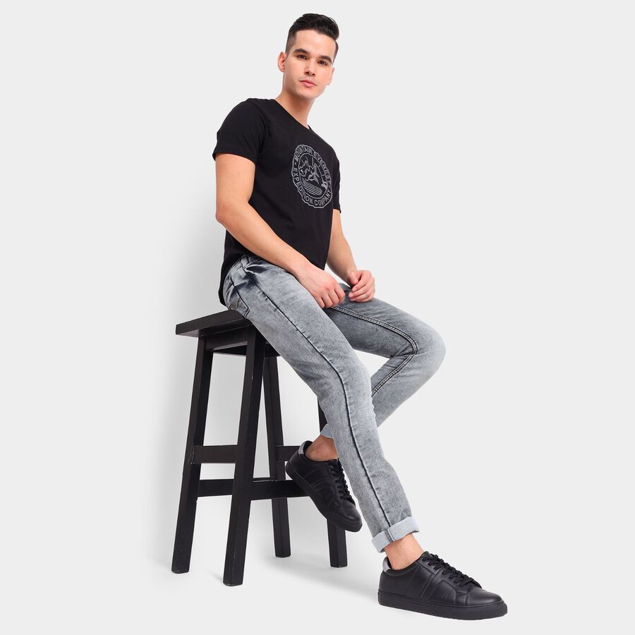 Men's Skinny Jeans, Dark Grey, large image number null