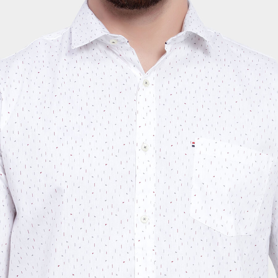 Printed Casual Shirt, White, large image number null
