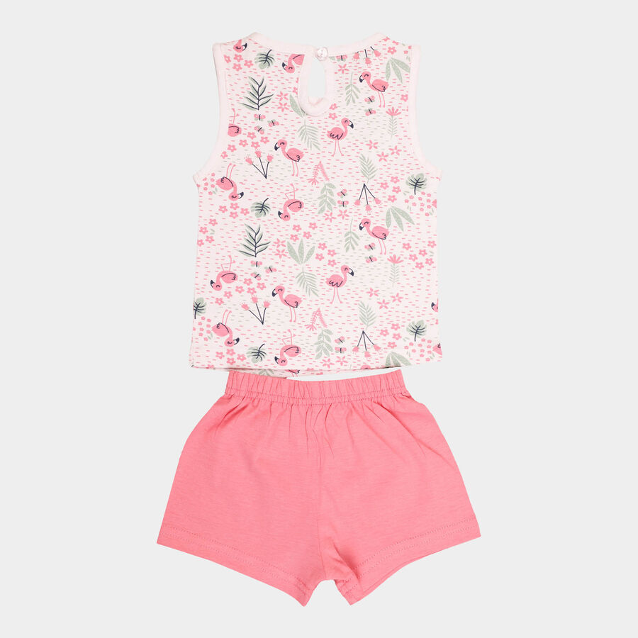 Infants Cotton Shorts Set, Light Pink, large image number null