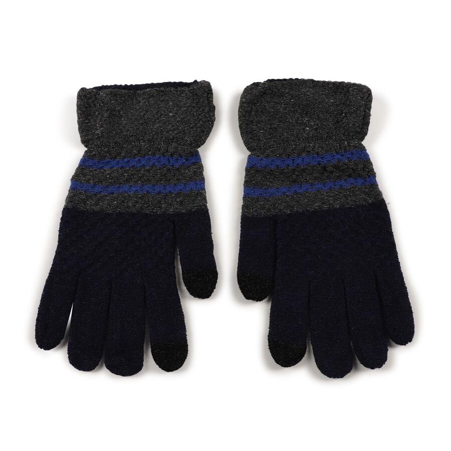 Men's Gloves, गहरा नीला, large