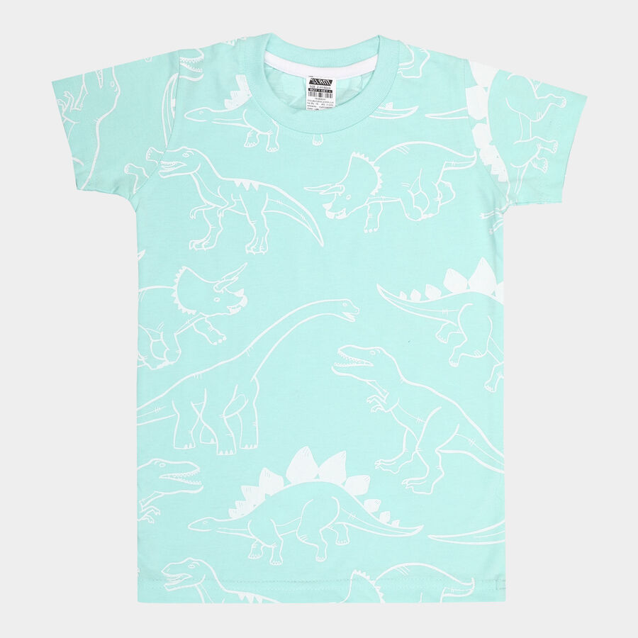 Boys All Over Print T-Shirt, हल्का हरा, large image number null